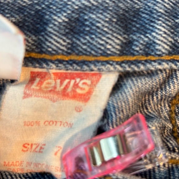 VTG 90s Little Levis Cargo Jeans Boys 7 Patches Jogger Parachute Elastic Cuff - Picture 13 of 16